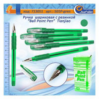 Ручка шариковая TIANJIAO TY-501P масляная зеленая
