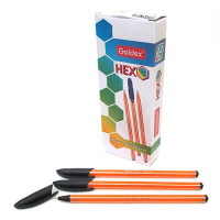 Ручка масляная Goldex 1101-bk Hexo 0.6мм черная