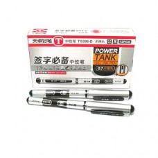Ручка гелевая Techjob TG396D-BС Black and silver 0.7мм черная