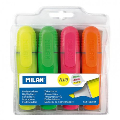 Набор текстовыделителей MILAN 1687804 Fluo флуоресцентный 4 цветa 4 шт Купить Набор текстовыделителей MILAN 1687804 Fluo флуоресцентный 4 цветa 4 шт Дом, сад, огород