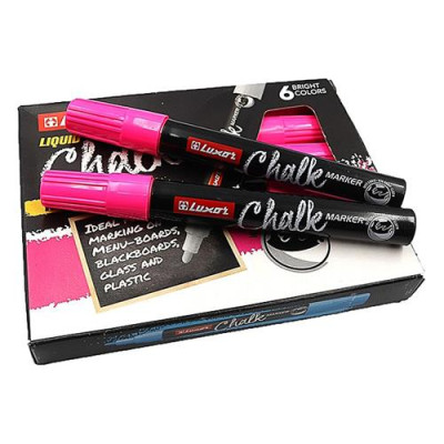 Маркер меловой Luxor Chalk 3042 розовый Купить Маркер меловой Luxor Chalk 3042 розовый Дом, сад, огород