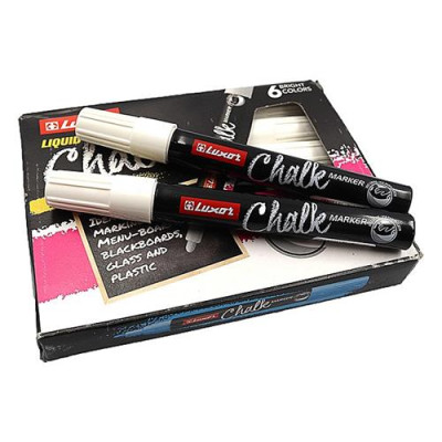 Купить Маркер меловой Luxor Chalk 3044 белый Дом, сад, огород