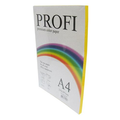 Купить Бумага офисная цветная Profi Deep Lemon 210 А4 80г/м2 100 листов насыщенная желтая Дом, сад, огород