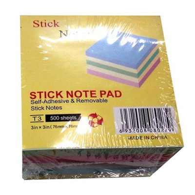 Купить Бумага для записей J.Otten Stick notes с липким краем 76х76мм 500 листов 5 цветов Дом, сад, огород