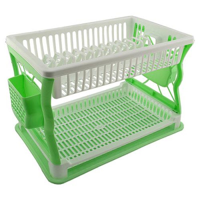 Купить Сушка пластиковая для посуды R-plastic 2 яруса 420х285х275мм бело-салатовая Дом, сад, огород