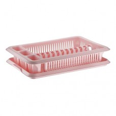Сушка для посуды пластиковая Турция 1 ярус 420x290x90мм розовая