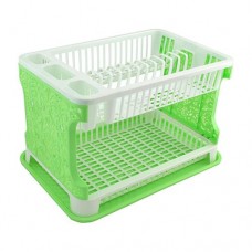 Сушка для посуды пластиковая Efe Plastics АЖУР 2 яруса 270х300х440мм бело-салатовая