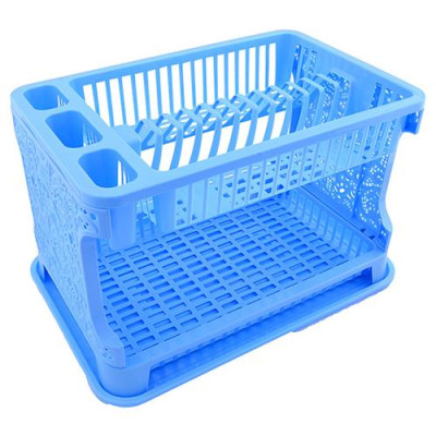 Купить Сушка для посуды Efe Plastics АЖУР 2 ярусная 270х300х440мм голубая Дом, сад, огород