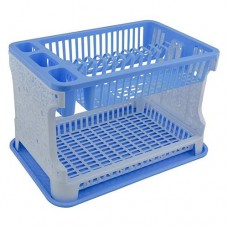 Сушка для посуды Efe Plastics Ажур пластиковая 2 яруса 270х300х440мм бело-голубая