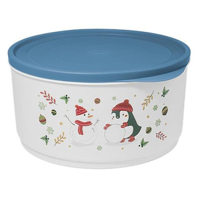 Купить Контейнер круглый Berossi Christmas 2.4л васильковый Дом, сад, огород