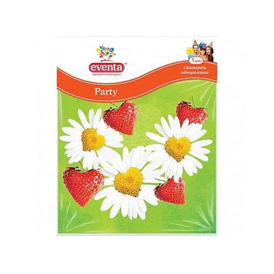 Скатерть полиэтиленовая Eventa Party с рисунком Ромашка и клубника 138х183см Купить Скатерть полиэтиленовая Eventa Party с рисунком Ромашка и клубника 138х183см Дом, сад, огород