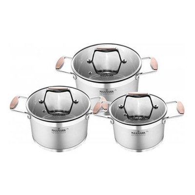 Купить Набор посуды Maxmark MK-LХ3206А 3 кастрюли плюс крышки Дом, сад, огород