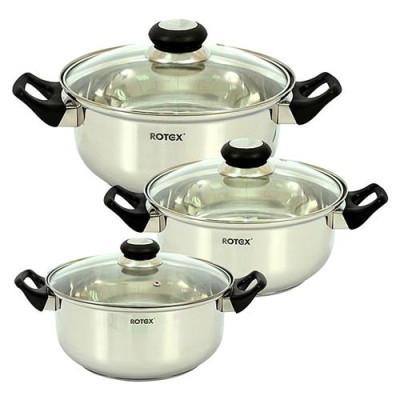 Набор посуды Rotex Bergamo RC011-6L 3 кастрюли плюс крышки Купить Набор посуды Rotex Bergamo RC011-6L 3 кастрюли плюс крышки Дом, сад, огород