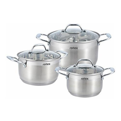 Купить Набор посуды Rotex Catania RC325-6L 3 кастрюли плюс крышки Дом, сад, огород