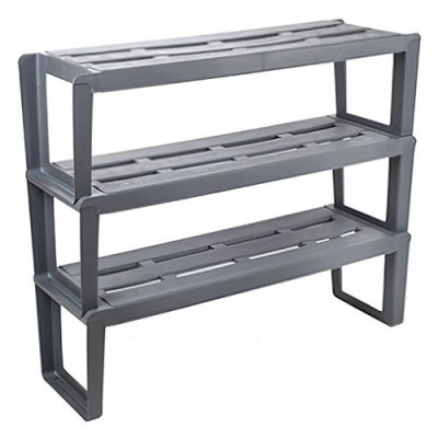 Купить Полка для обуви Berossi Slip 3 полки 820х286х698мм серая Дом, сад, огород