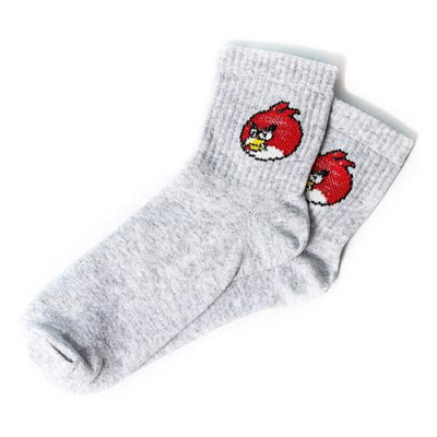 Купить Носки Rock'n'socks Angry birds Red размер 36-42 светло-серые 444-18 Дом, сад, огород