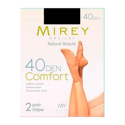 Купить Носки Mirey Comfort 40 den Nero черные 2 пары Дом, сад, огород