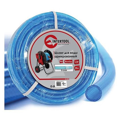 Купить Шланг для воды Intertool GE-4053 PVC трехслойный армированный 1/2" 20м Дом, сад, огород