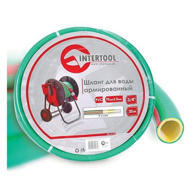 Купить Шланг для воды Intertool GE-4123 PVC четырехслойный армированный 3/4" 20м Дом, сад, огород