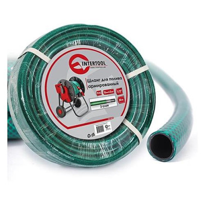 Купить Шланг для полива Intertool GE-4025 PVC трехслойный армированный 1/2" 30м Дом, сад, огород