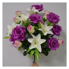 Купить Букет искусственный Розы бутоны открытые плюс лилии 24 голов высота 600мм Дом, сад, огород