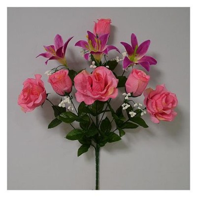 Купить Букет искусственный Розы и лилии 9 голов высота 540мм Дом, сад, огород