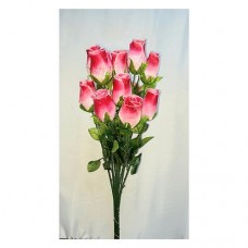 Купить Цветок искусственный Роза с росой 60см 12шт малиновый Дом, сад, огород