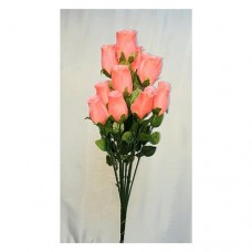 Купить Цветок искусственный Роза с росой 60см персиковый 12шт Дом, сад, огород