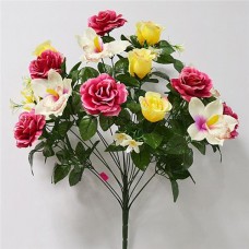 Купить Букет искусственный Роза бутон плюс орхидея 18 голов высота 580мм Дом, сад, огород