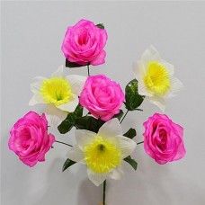 Купить Букет искусственный Роза нарцисс 7 голов высота 410мм Дом, сад, огород