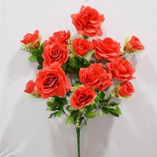 Купить Букет искусственный Роза в розетке 13 голов высота 370мм Дом, сад, огород