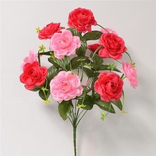 Купить Букет искусственный Роза дуэт 11 голов высота 530мм Дом, сад, огород