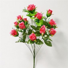 Купить Букет искусственный Роза бутон с кашкой 15 голов высота 620мм Дом, сад, огород