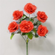 Купить Букет искусственный Роза с вуалью 6 голов высота 400мм Дом, сад, огород