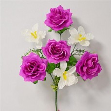 Купить Букет искусственный Роза плюс орхидея 7 голов высота 420мм Дом, сад, огород