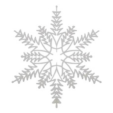 Купить Набор новогодних пластиковых игрушек Снежинка d=22см 10шт белая с блестками Дом, сад, огород