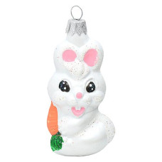 Новогодняя игрушка пластиковая Зайчик h=9см
