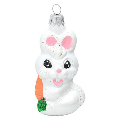 Купить Новогодняя игрушка пластиковая Зайчик h=9см Дом, сад, огород