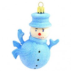 Купить Новогодняя игрушка пластиковая "Снеговик Блеск", цвет белый h=9см Дом, сад, огород