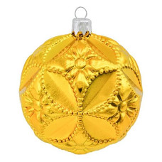 Купить Набор новогодних пластиковых шаров Рельеф d8см 3шт золото Дом, сад, огород