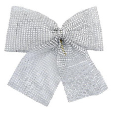 Купить Новогоднее украшение бантик Великан Серебро 1шт 240х220мм Дом, сад, огород