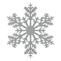 Новогодняя игрушка пластиковая Снежинка d24см белая