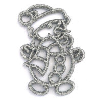 Новогодняя игрушка пластиковая Снеговик h11см серебро