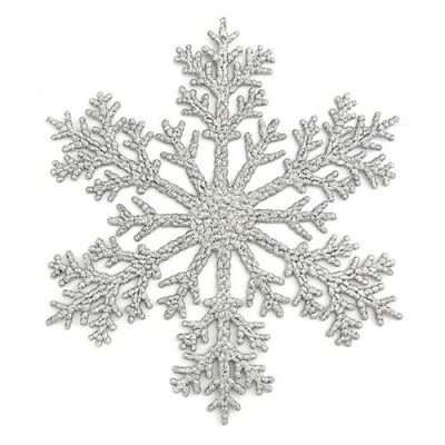 Купить Новогодняя игрушка пластиковая Снежинка d25см серебро Дом, сад, огород