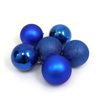 Набор новогодних пластиковых шаров BLUE 0570-В-5 d 5см 6шт синие