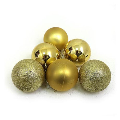 Набор новогодних пластиковых шаров GOLD 0570-G-6 d 6см 6шт золотые Купить Набор новогодних пластиковых шаров GOLD 0570-G-6 d 6см 6шт золотые Дом, сад, огород