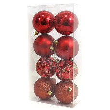 Купить Набор новогодних пластиковых шаров New year 0894-8 d 8см 8шт красные Дом, сад, огород