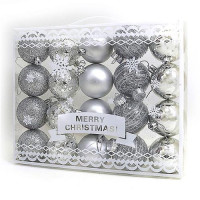 Набор новогодних пластиковых шаров Christmas silver 0794 d 6см 20шт серебряные