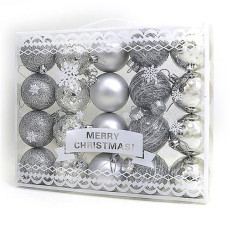 Купить Набор новогодних пластиковых шаров Christmas silver 0794 d 6см 20шт серебряные Дом, сад, огород