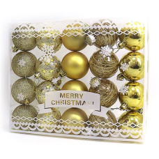 Купить Набор новогодних пластиковых шаров Christmas gold 0795-6 d 6см 20шт золотые Дом, сад, огород